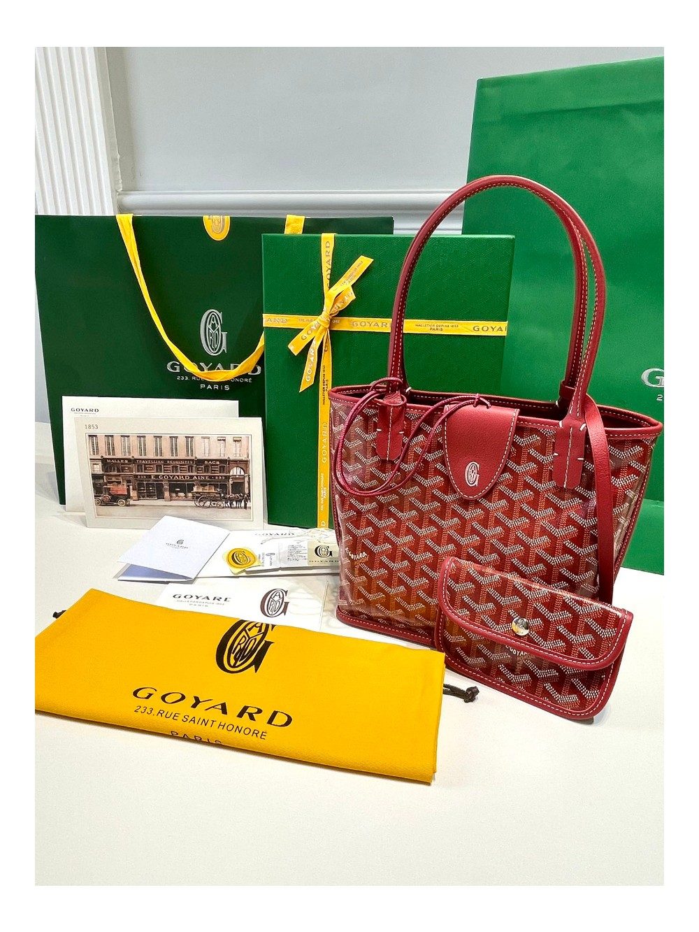 고야드 미니 앙주 토트백 레드