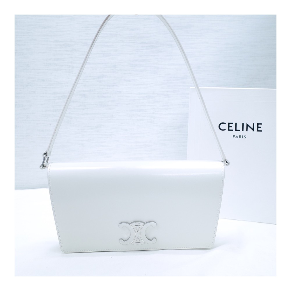 셀린느 트리옹프백 샤이니 카프스킨 화이트