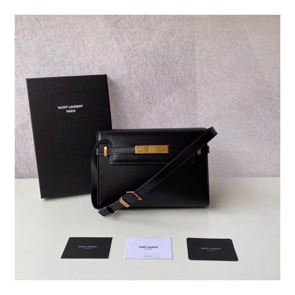 생로랑 MANHATTAN 스몰 숄더백 블랙