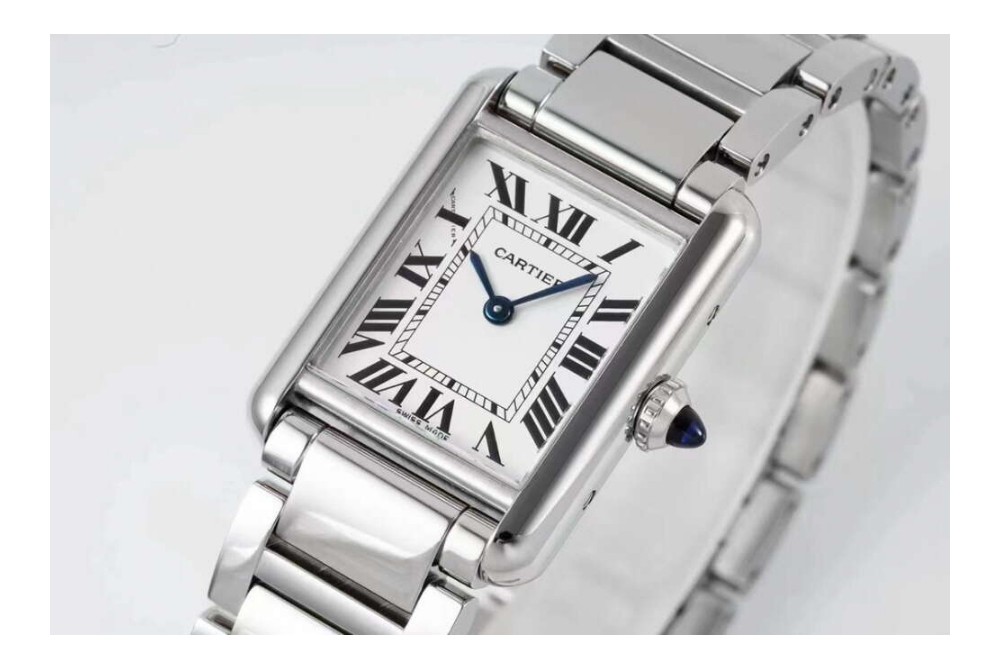 까르띠에 탱크 머스트 워치 29.5mm 화이트 다이얼 쿼츠 메탈 시계 WSTA0051
