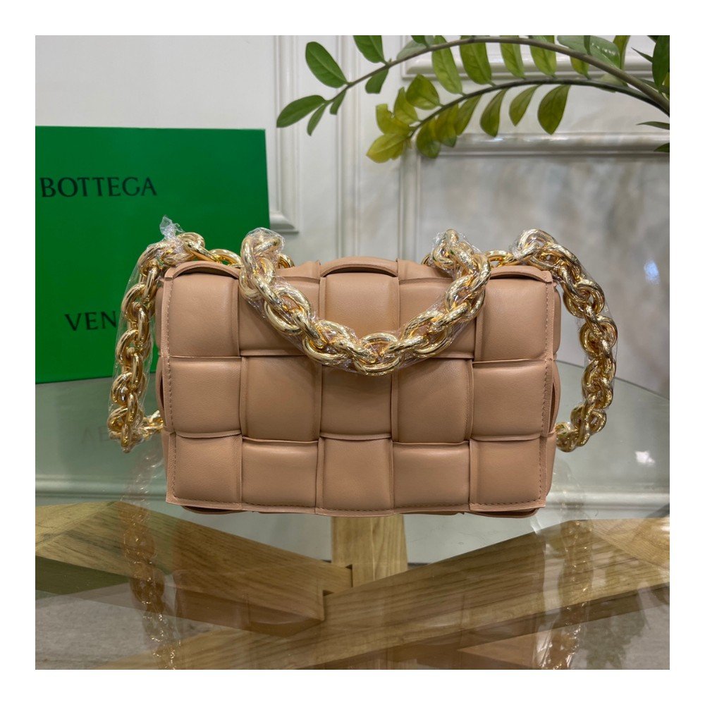 보테가베네타 더 체인 카세트 인트레치아토 가죽 백 베이지