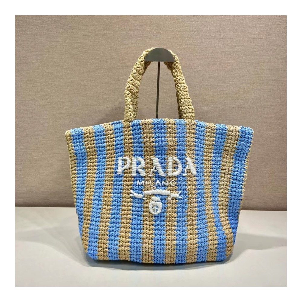 프라다 라피아 토트백