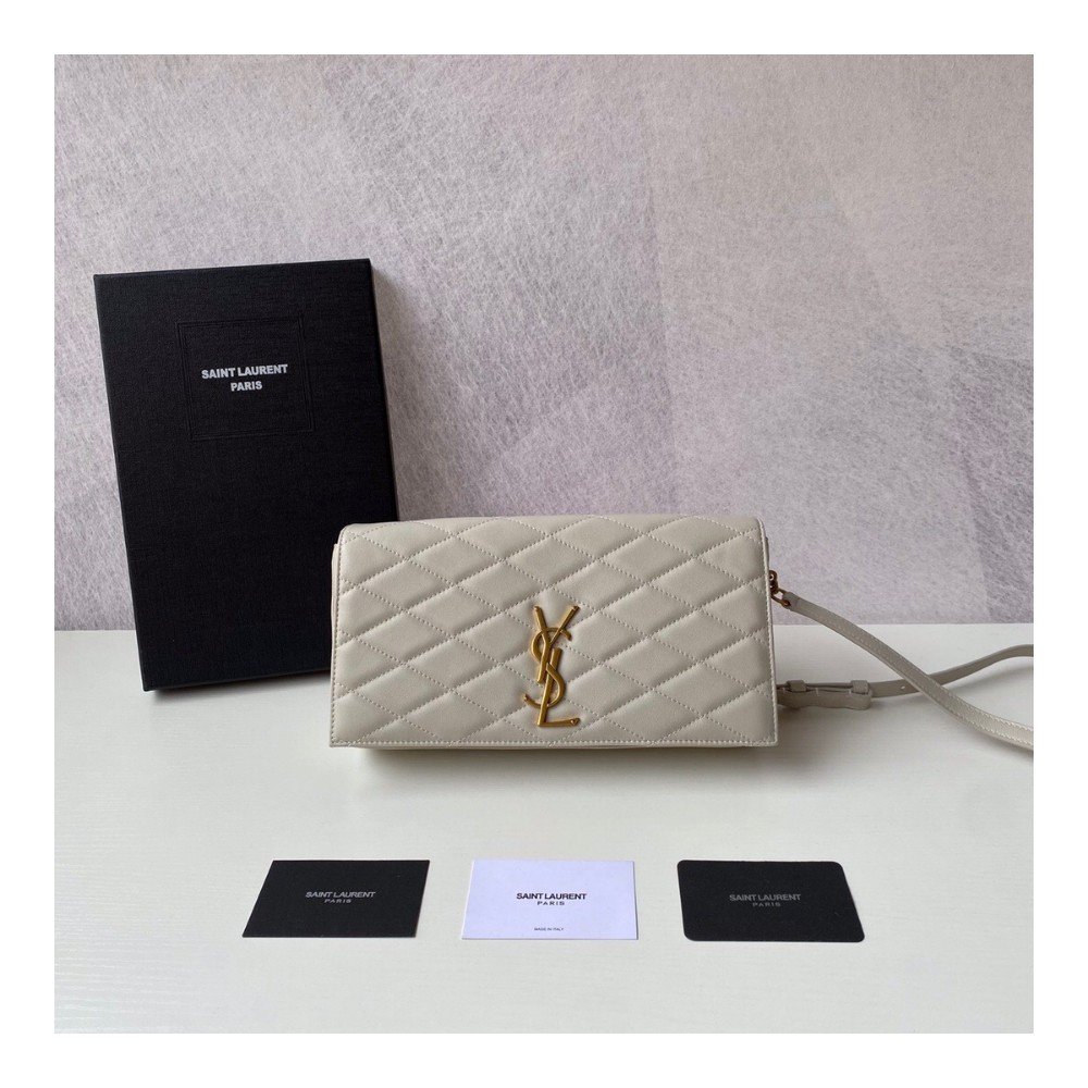 생로랑 퀄팅 숄더&크로스백 베이지