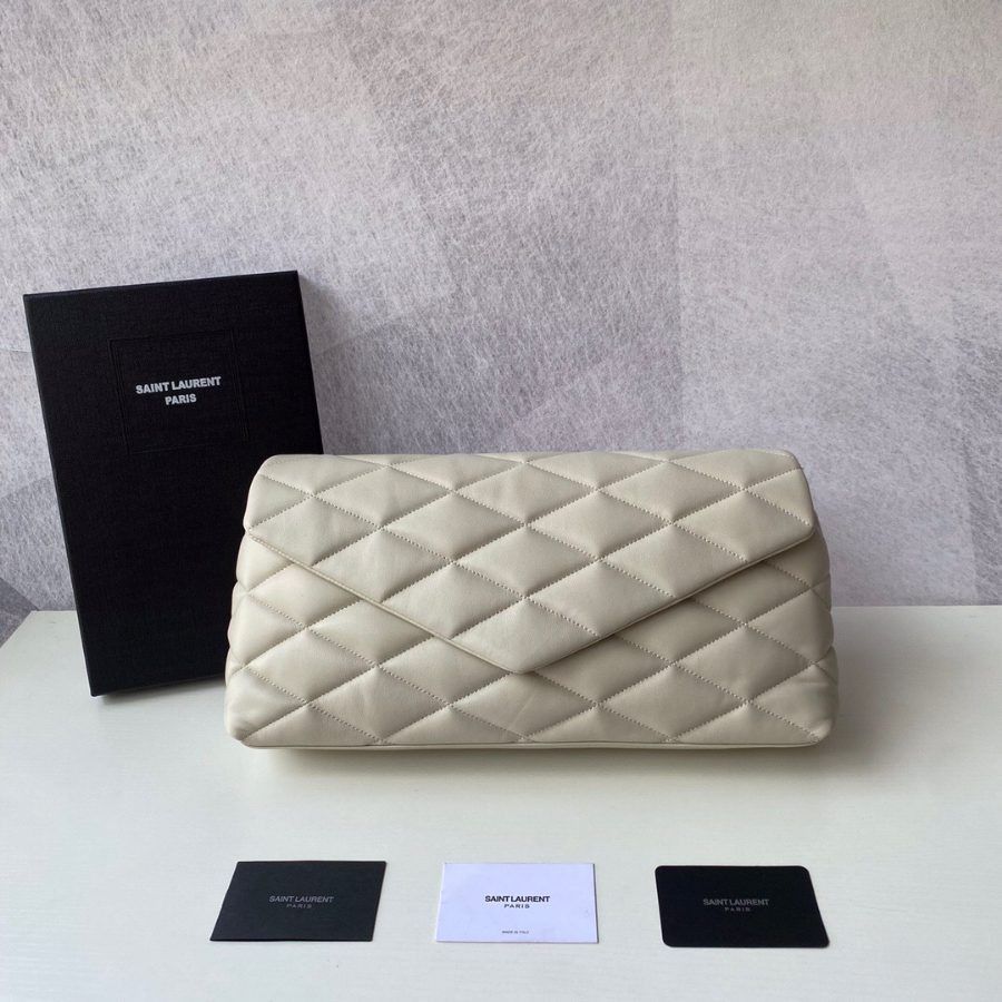 생로랑 여성 클러치 화이트