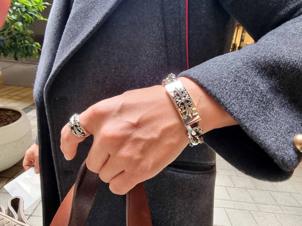 Chrome Hearts 크롬하츠 크로스 팬시 집게 체인 팔찌