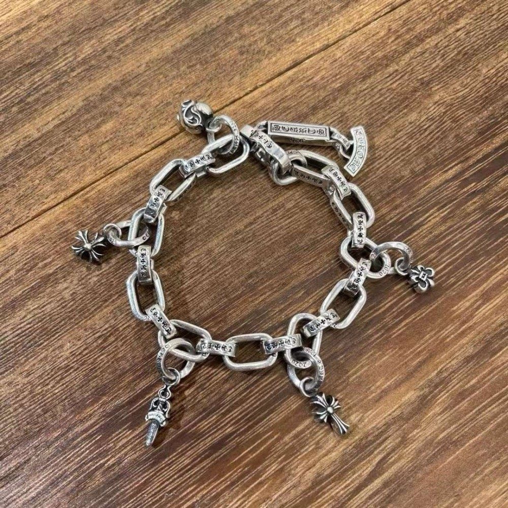 Chrome Hearts 크롬하츠 페이퍼 E체인 멀티참 팔찌