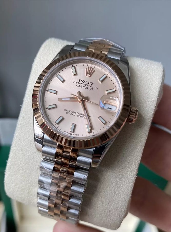 롤렉스 여성용 데이저스트 RG 스티커 마커 다이얼 콤비 SS/RG 31mm 278271