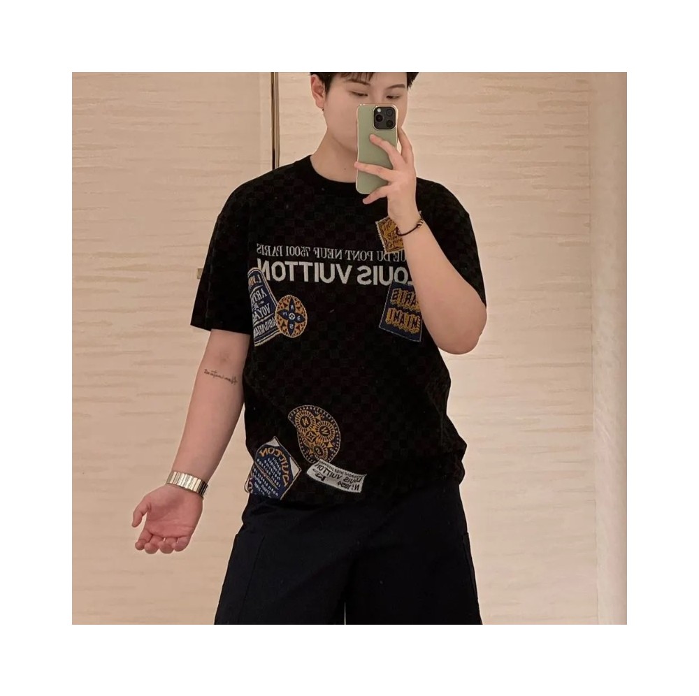 루이비통 다미에 쇼트 슬리브드 시그니처 반팔 티셔츠