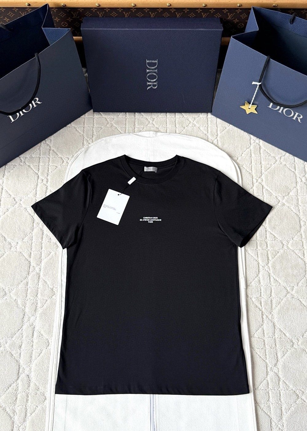 디올 30 에비뉴 프린팅 반팔 티셔츠 블랙