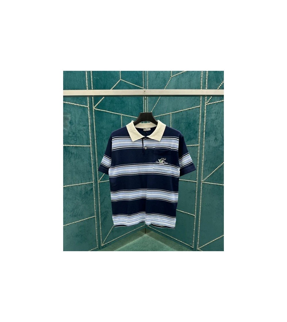 디올 꾸뛰르 스트라이프 폴로 반팔 티셔츠