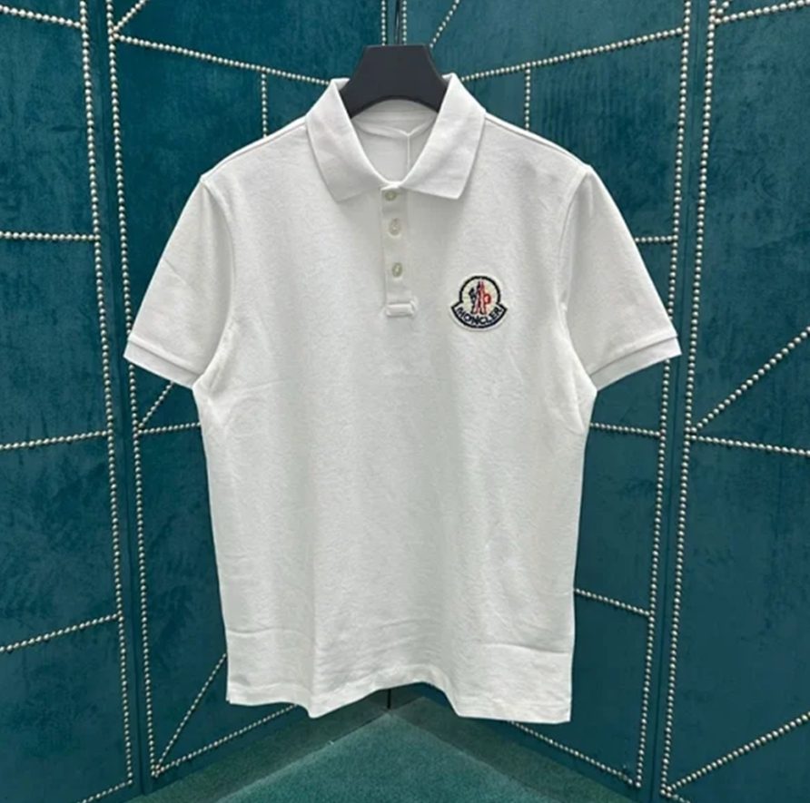 몽클레어 로고 폴로 셔츠 옵티컬 화이트