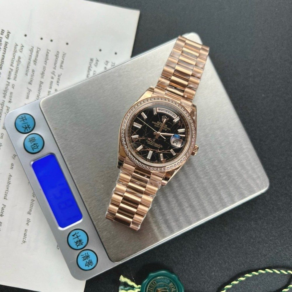 CNC 롤렉스 데이데이트 아이젠키젤 다이얼 18K 로즈골드 금통