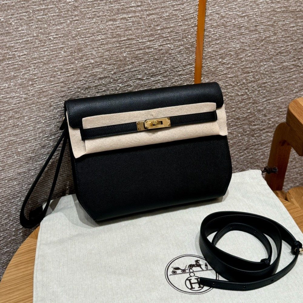 올수공 에르메스 켈리 데페슈 25 noir 엡송 골드 하드웨어