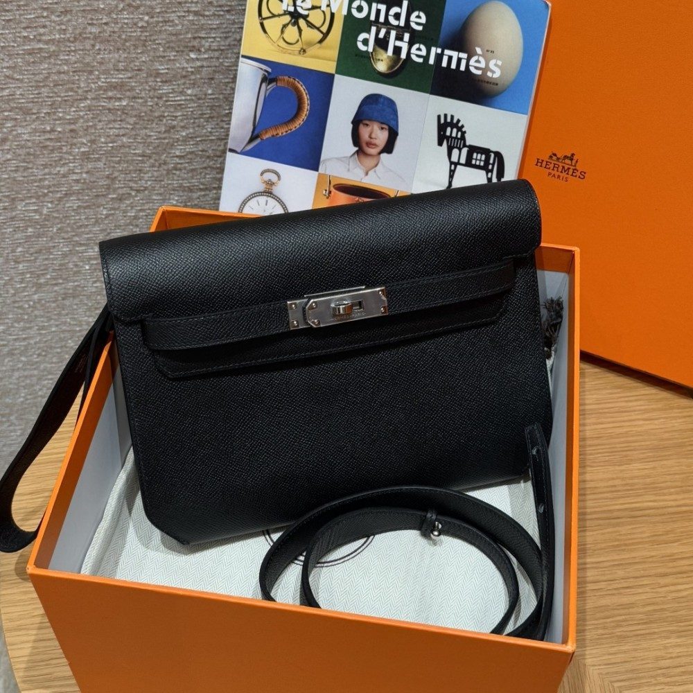 올수공 에르메스 켈리 데페슈 25 noir 엡송 실버 하드웨어