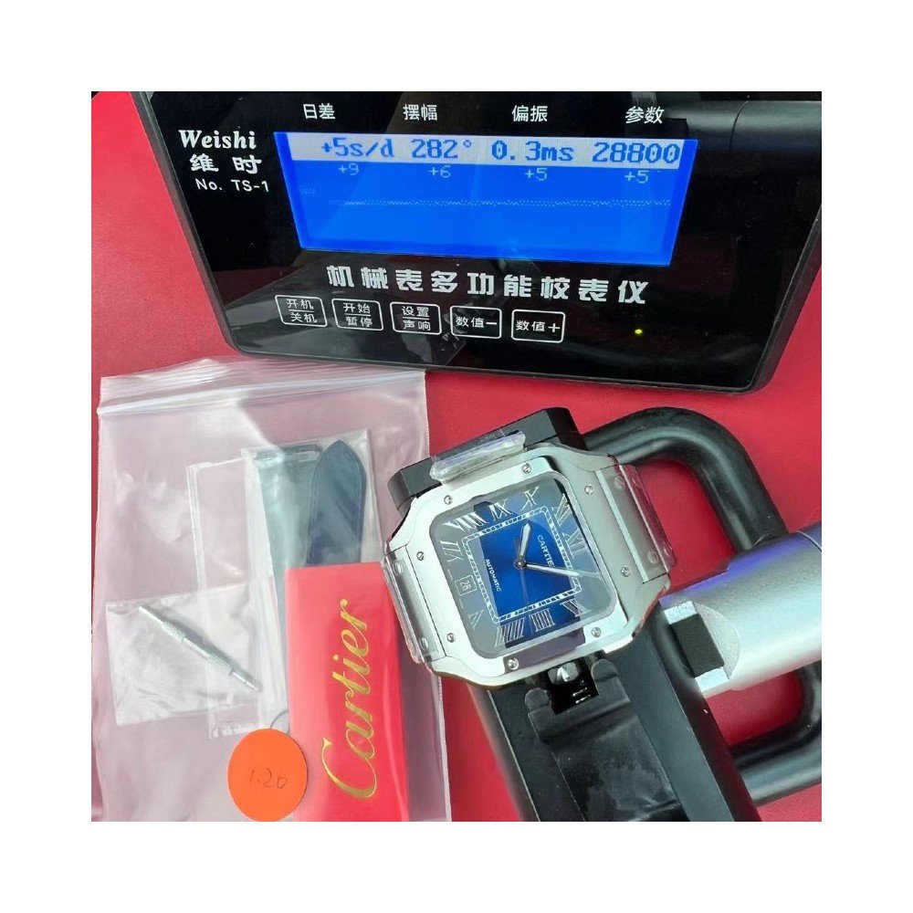 [더빠른배송] BV 산토스 라지 블루 다이얼 QC완료