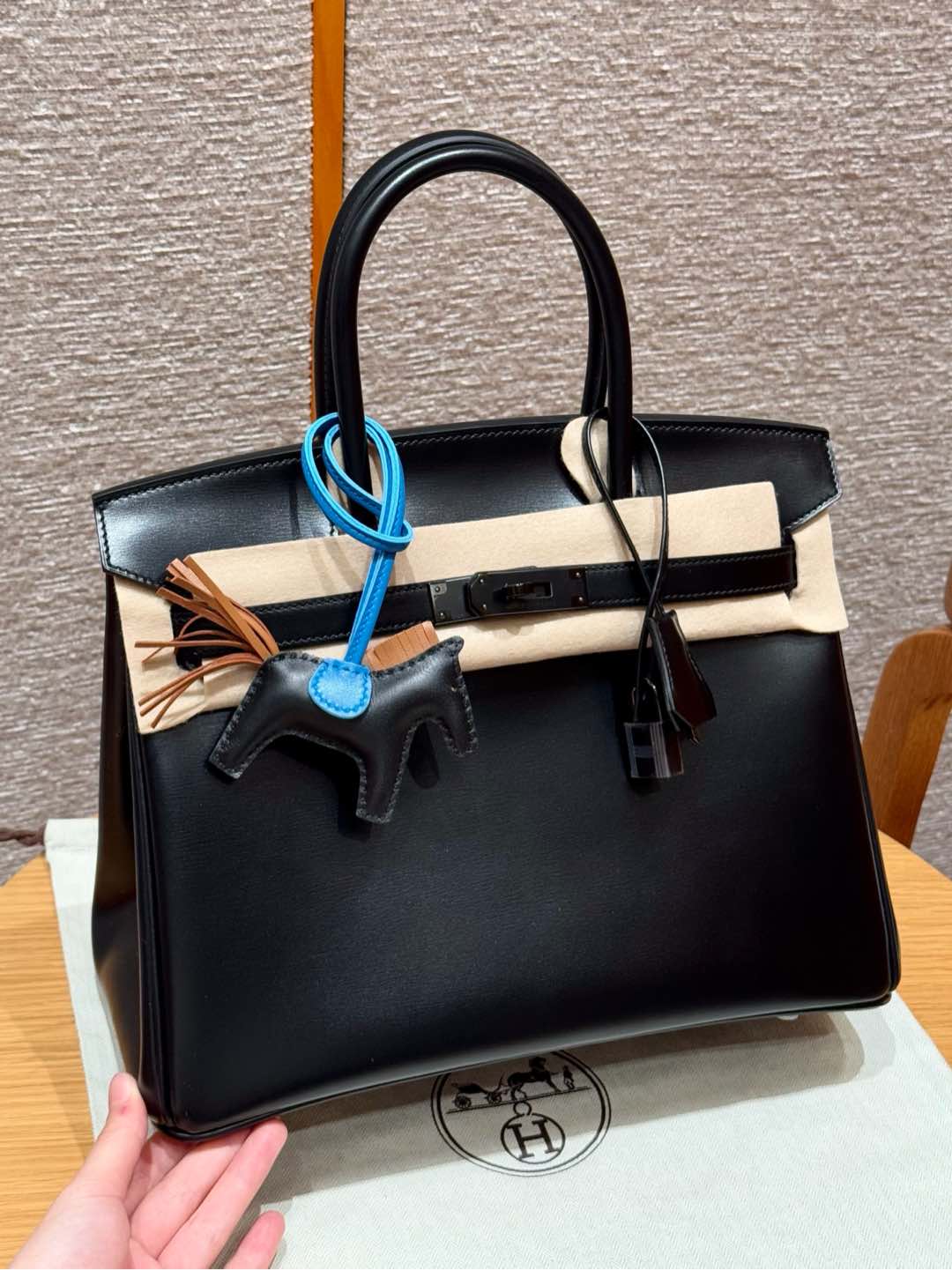 올수공 에르메스 버킨 30 89/noir 박스 가죽 블랙 하드웨어